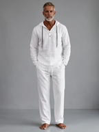 Elias | Men's Hooded Lounge Set | Drawstring Henley-Eltrendio