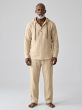 Elias | Men's Hooded Lounge Set | Drawstring Henley-Eltrendio