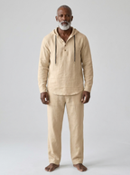 Elias | Men's Hooded Lounge Set | Drawstring Henley-Eltrendio