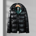 Oliver | Men's Hooded Puffer Jacket | Glossy Finish · Eltrendio