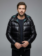 Alex | Men's Hooded Puffer Jacket | Glossy Finish-Eltrendio