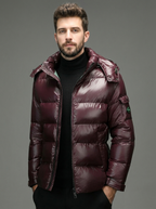 Alex | Men's Hooded Puffer Jacket | Glossy Finish-Eltrendio