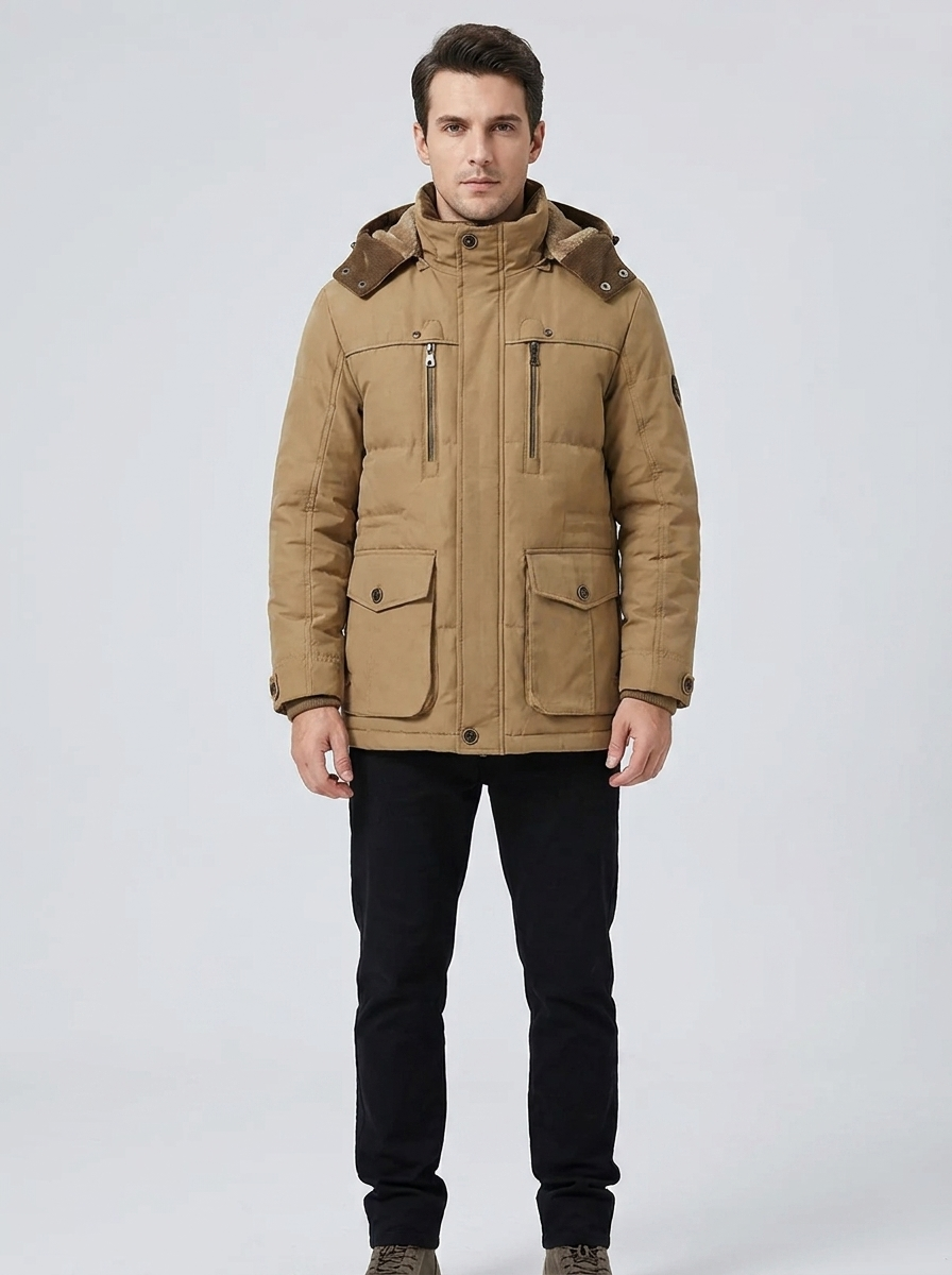 Noah | Men's Hooded Winter Jacket | Fleece-Lined-Eltrendio