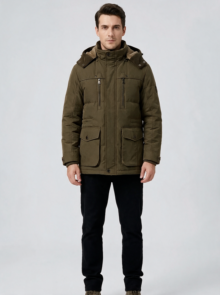 Noah | Men's Hooded Winter Jacket | Fleece-Lined-Eltrendio
