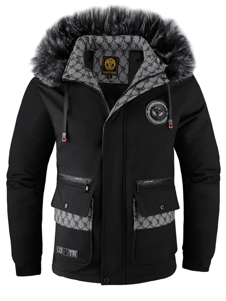 Oliver | Men's Hooded Winter Jacket | Fur Trim · Eltrendio