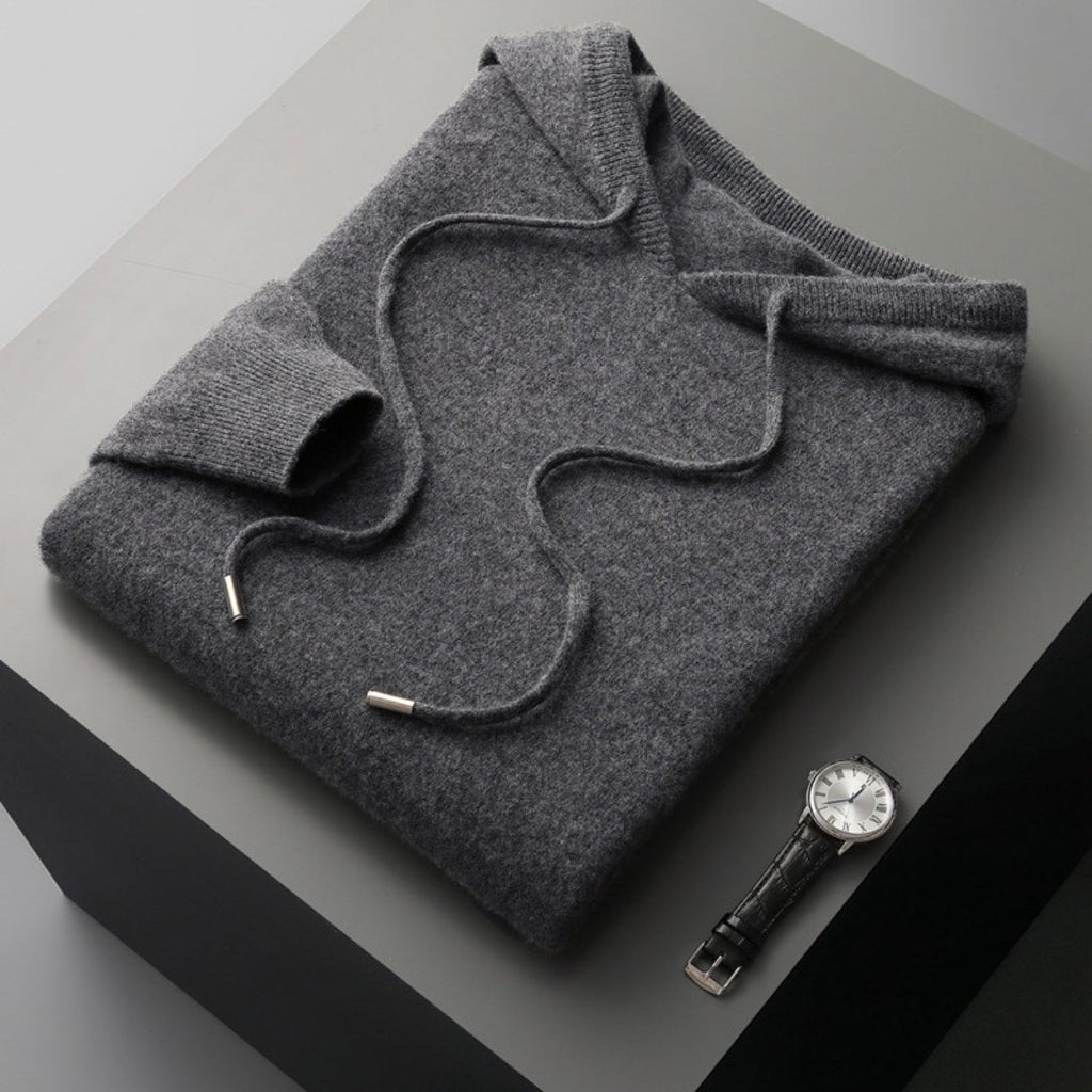 Oliver | Men's Knitted Hoodie | Drawstring Hood · Eltrendio