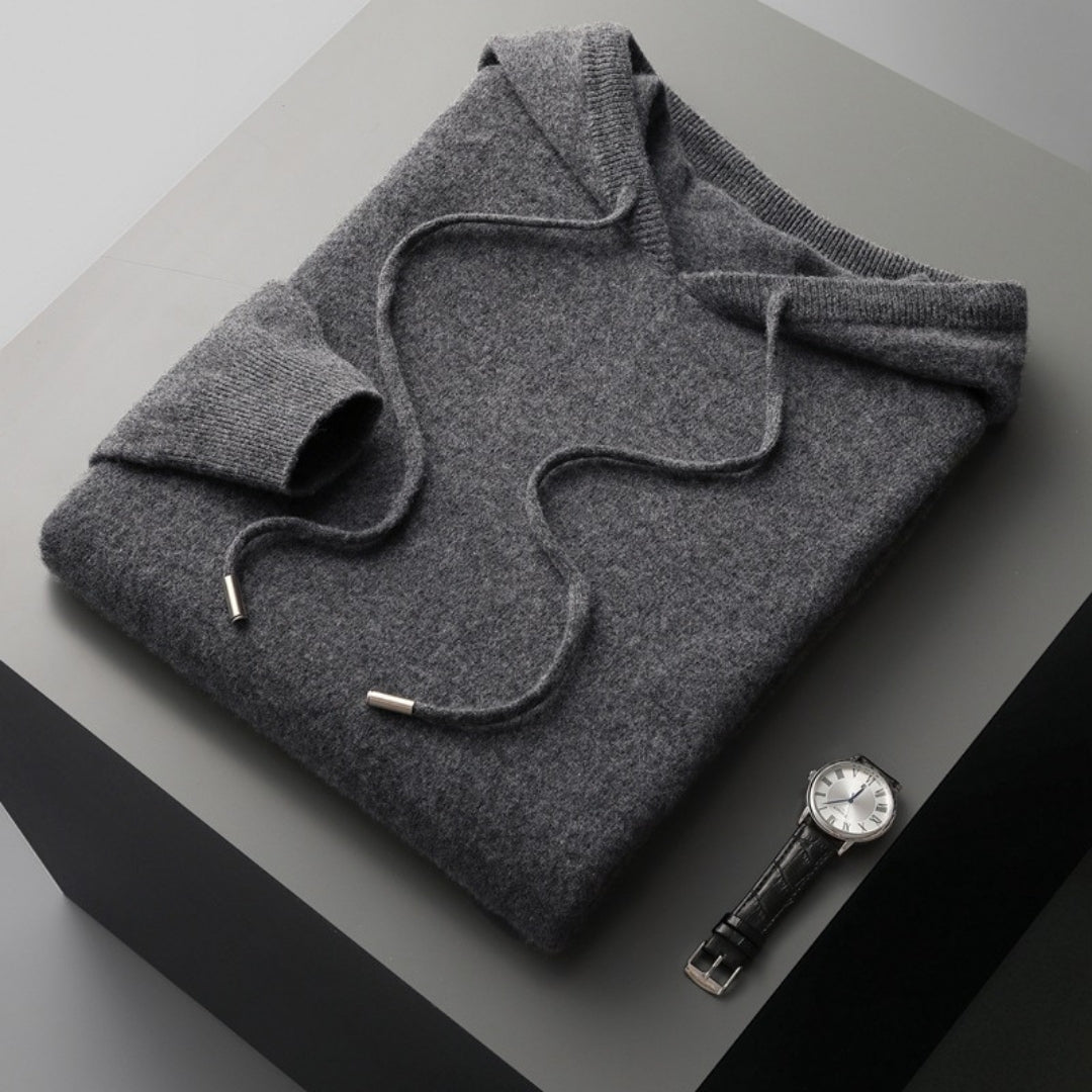 Oliver | Men's Knitted Hoodie | Drawstring Hood · Eltrendio