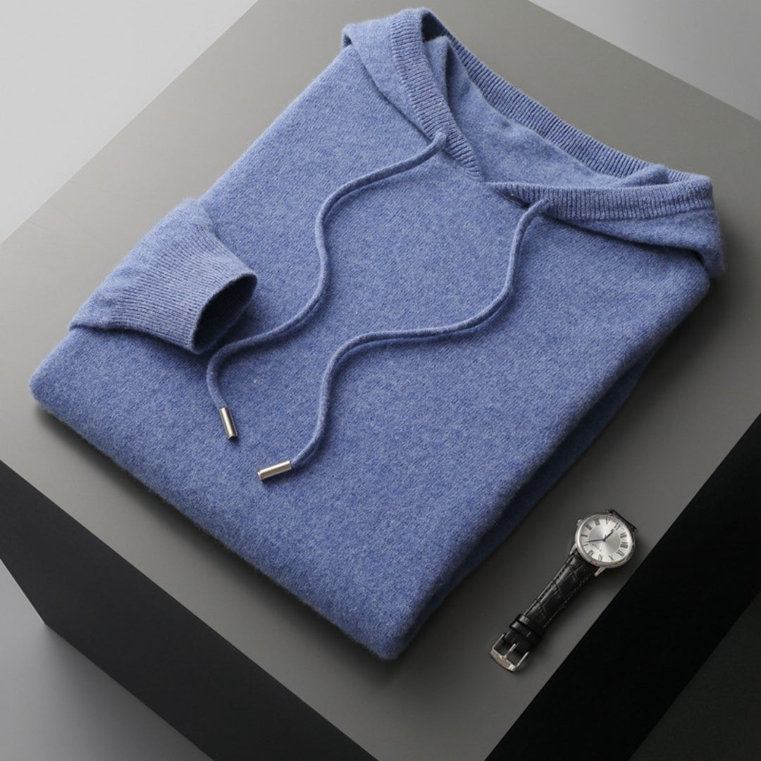 Oliver | Men's Knitted Hoodie | Drawstring Hood · Eltrendio