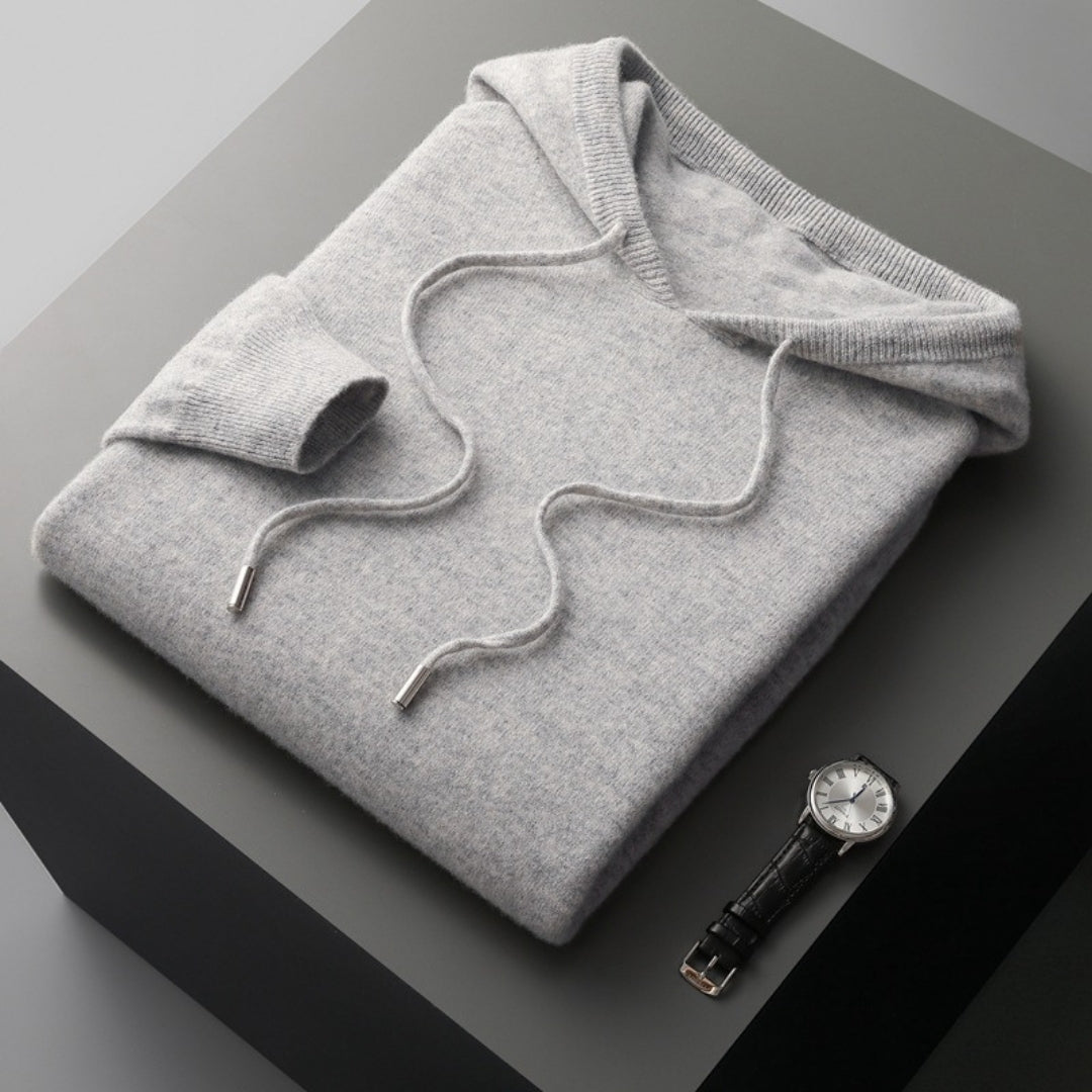 Oliver | Men's Knitted Hoodie | Drawstring Hood · Eltrendio