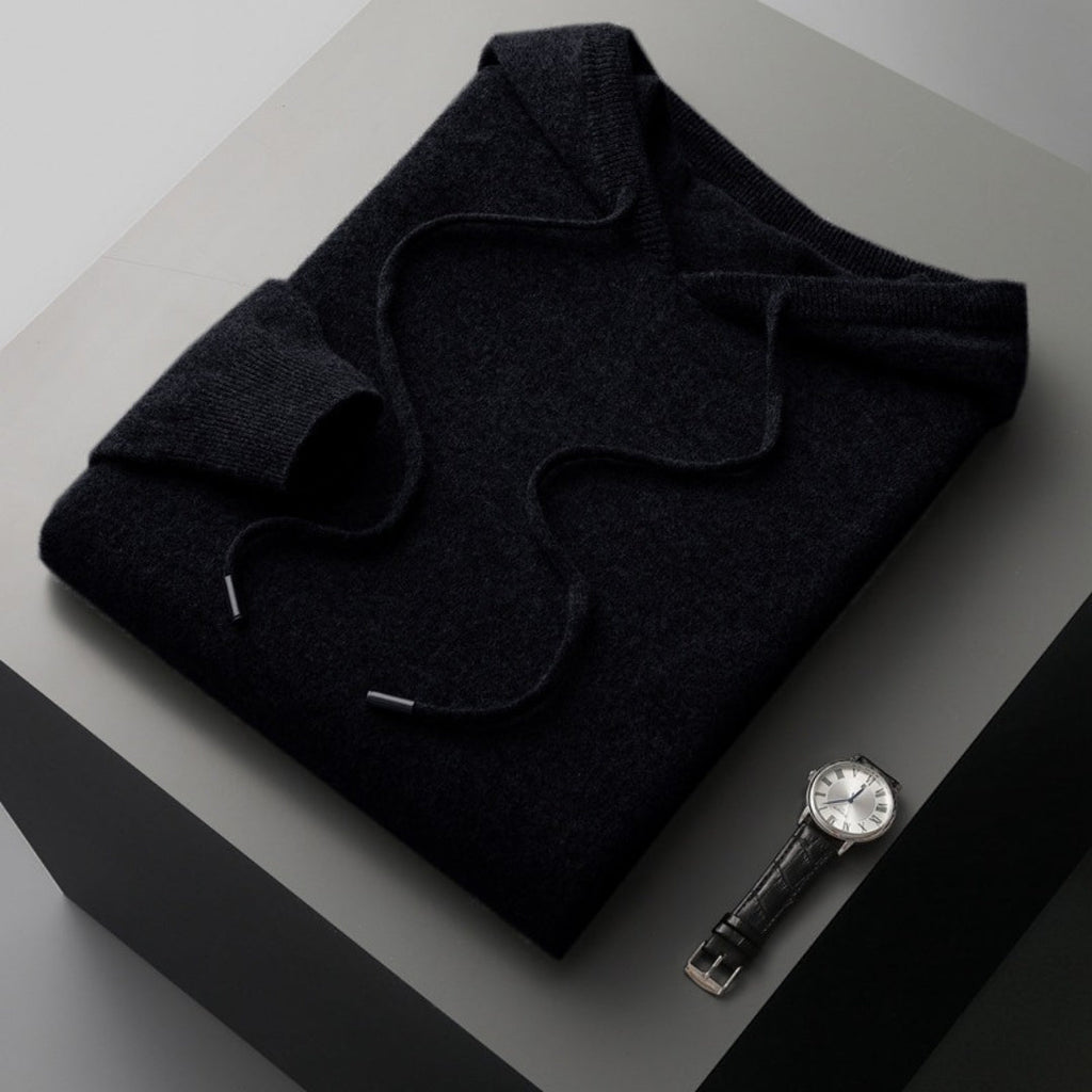 Oliver | Men's Knitted Hoodie | Drawstring Hood · Eltrendio