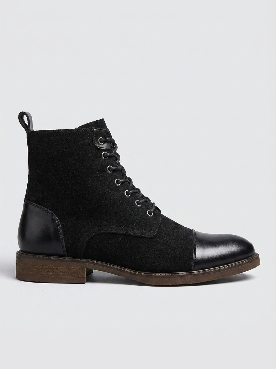 Charlie | Men's Lace-Up Boots | Leather Toe-Eltrendio