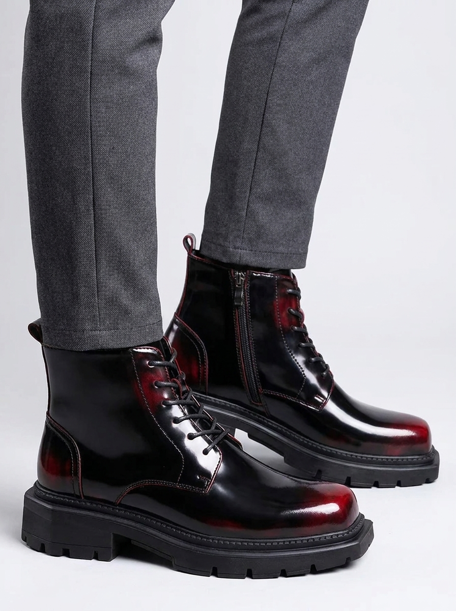 Logan | Men's Lace-Up Boots | Polished Leather-Eltrendio