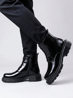 Logan | Men's Lace-Up Boots | Polished Leather-Eltrendio