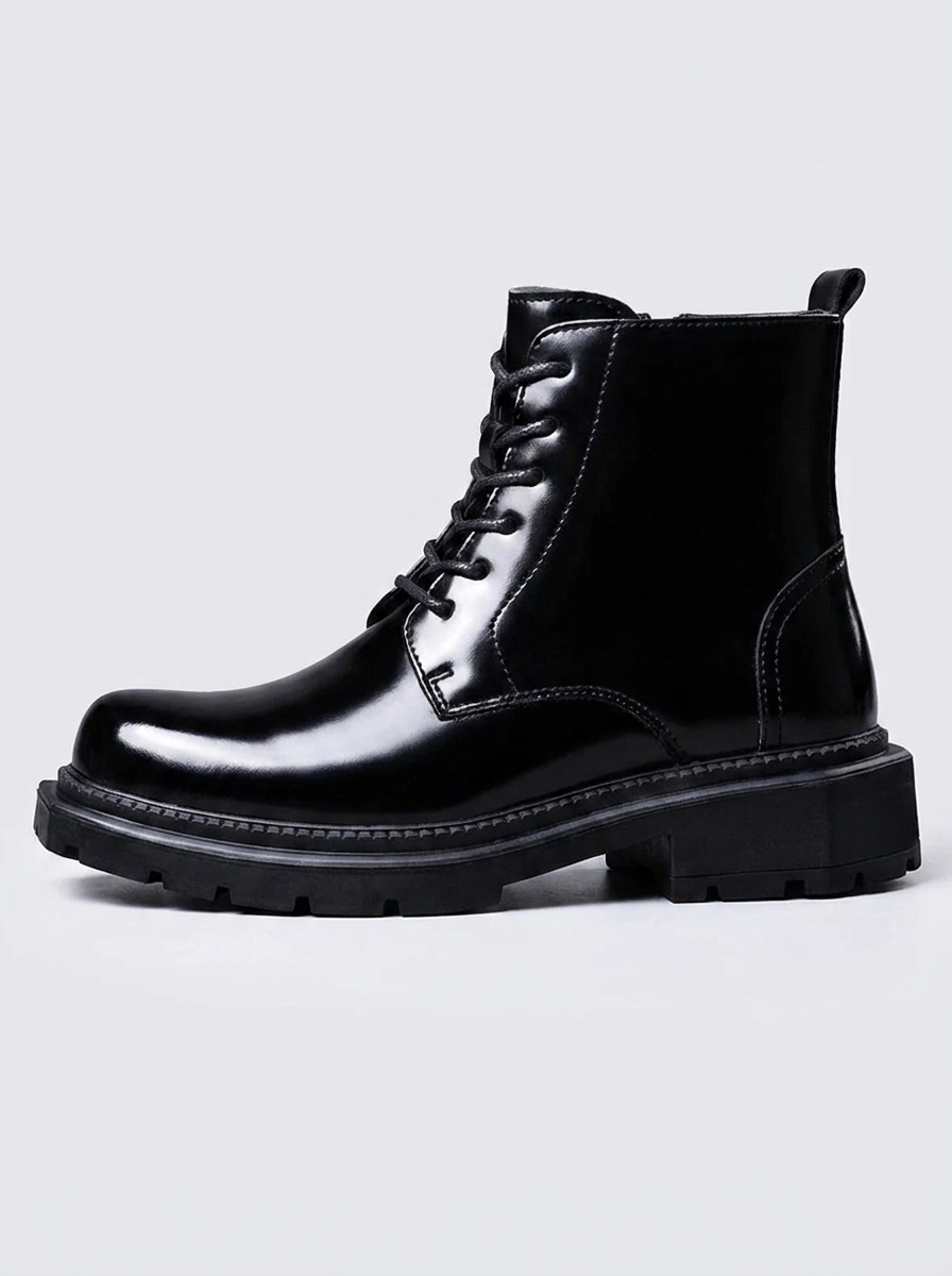 Logan | Men's Lace-Up Boots | Polished Leather-Eltrendio