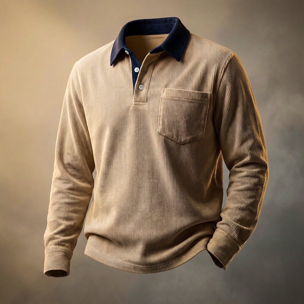 Oliver | Men's Long-Sleeve Polo Shirt | Chest Pocket · Eltrendio