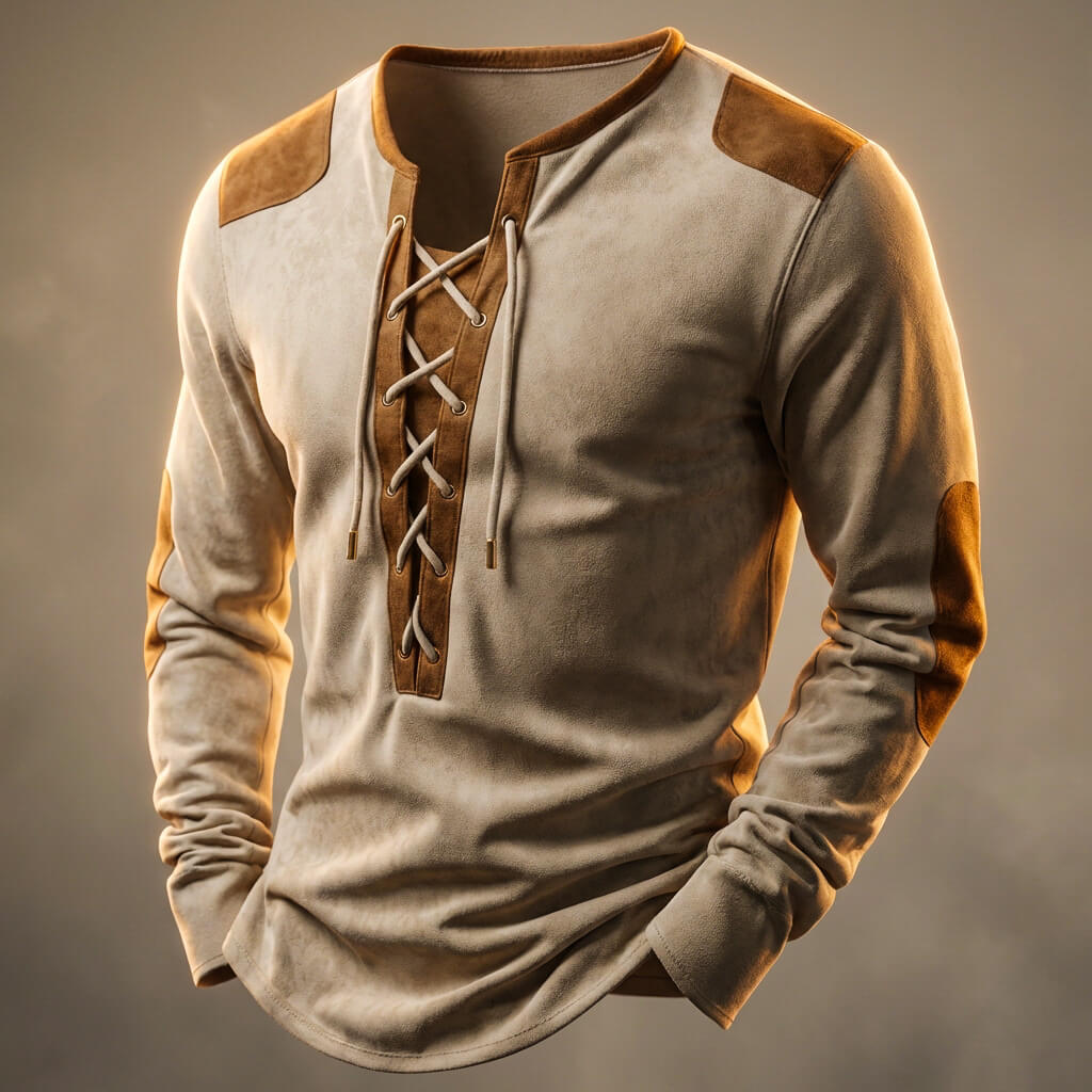 Oliver | Men's Long-Sleeve Shirt | Lace-Up · Eltrendio