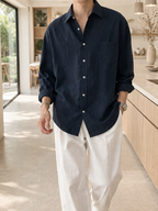 Oliver | Men's Long Sleeve Shirt | Linen Blend · Eltrendio