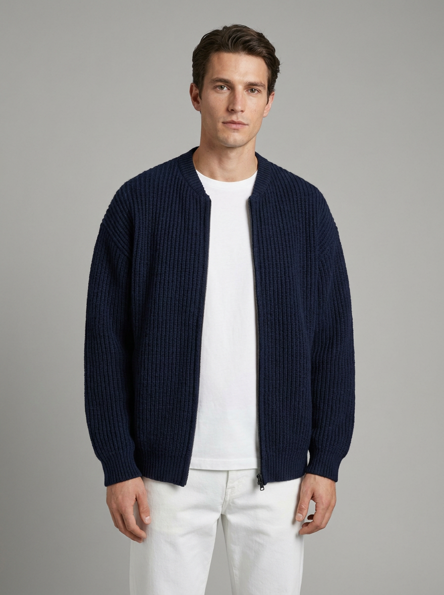 William | Men's Oversized Knit Cardigan | Ribbed-Eltrendio
