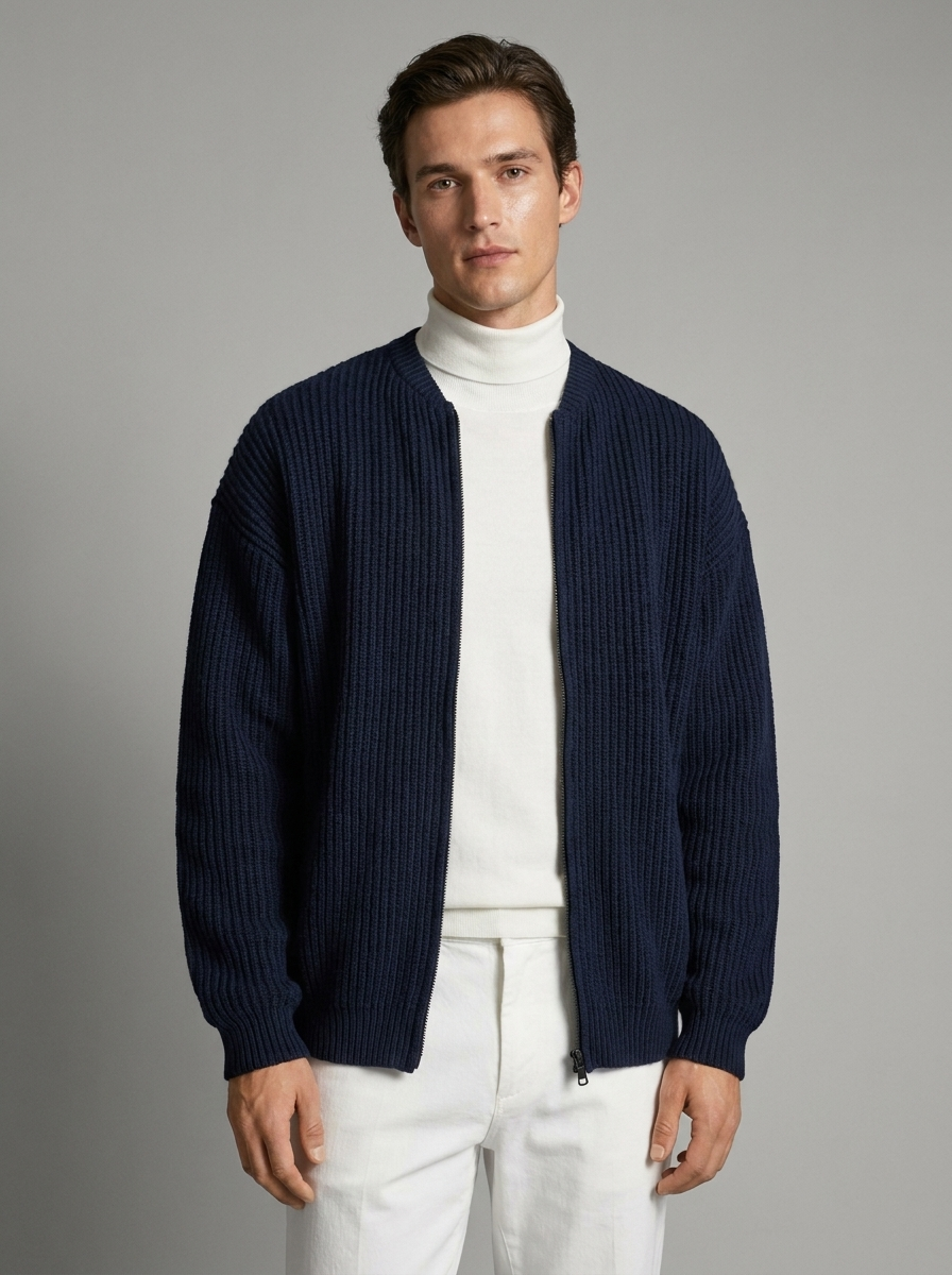 William | Men's Oversized Knit Cardigan | Ribbed-Eltrendio