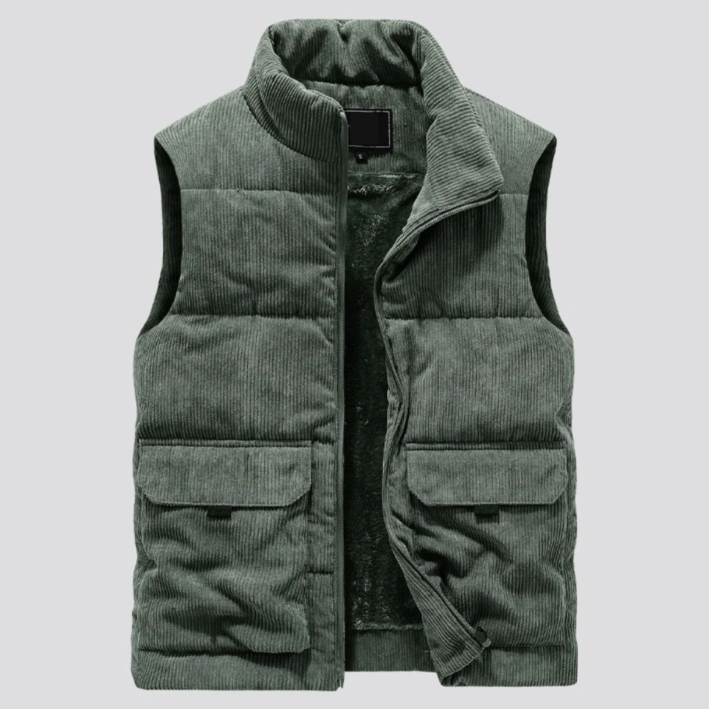 Oliver | Men's Sleeveless Gilet | Fleece-Lined Corduroy · Eltrendio