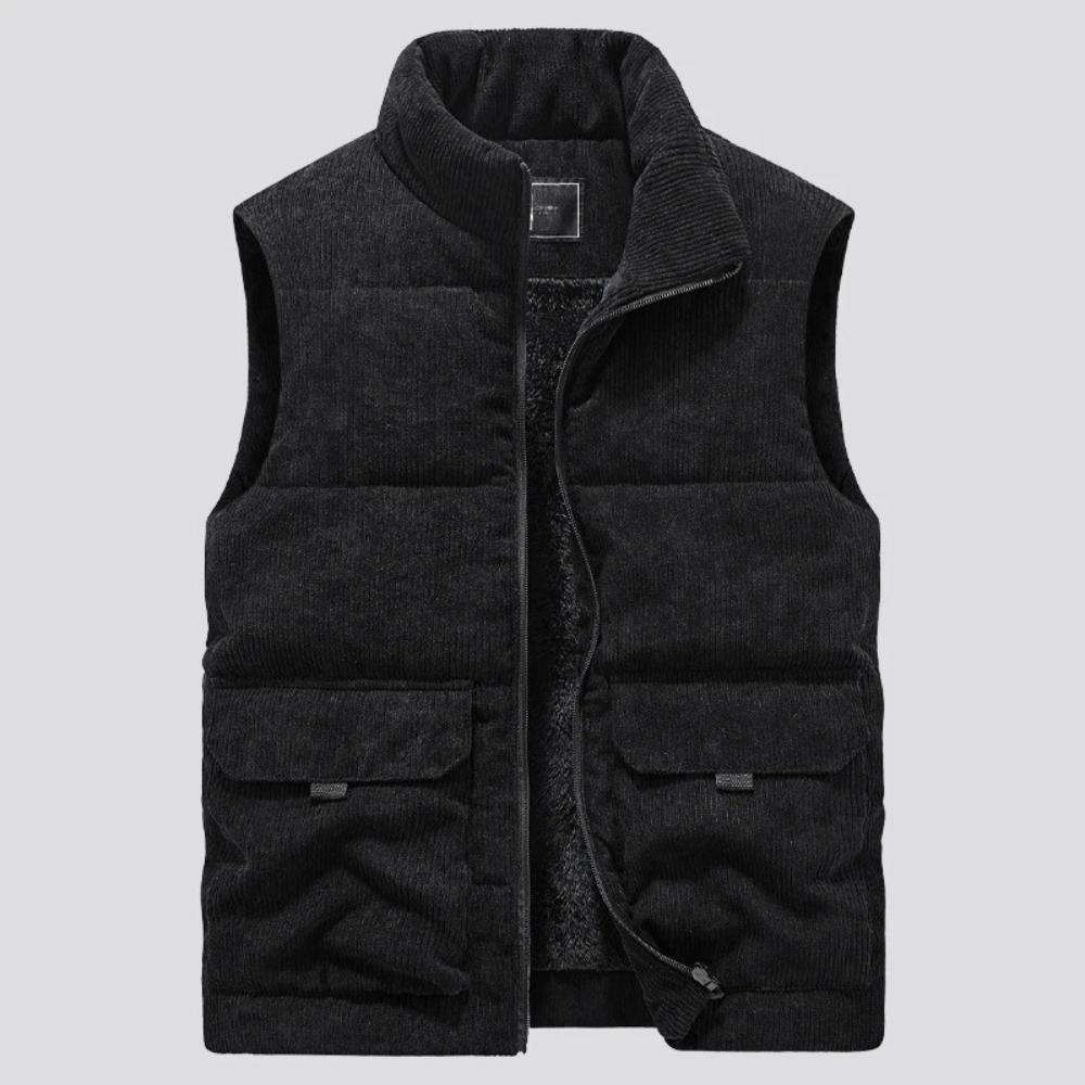 Oliver | Men's Sleeveless Gilet | Fleece-Lined Corduroy · Eltrendio