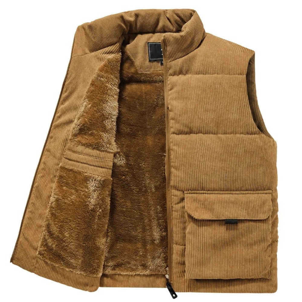 Oliver | Men's Sleeveless Gilet | Fleece-Lined Corduroy · Eltrendio