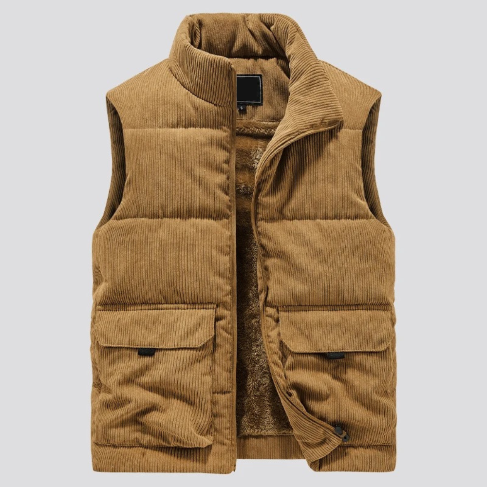 Oliver | Men's Sleeveless Gilet | Fleece-Lined Corduroy · Eltrendio