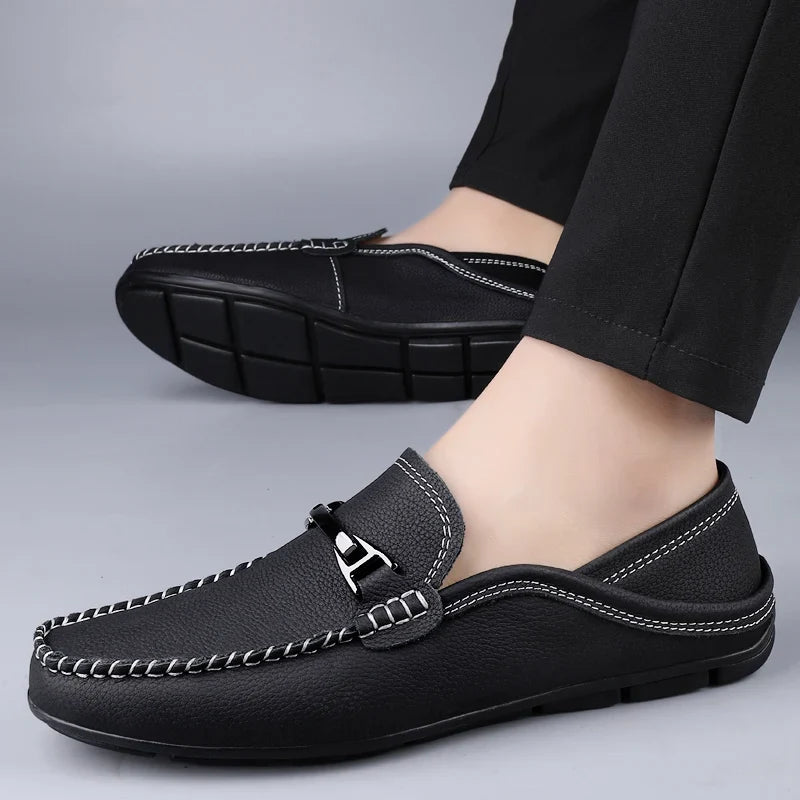 Oliver | Men's Slip-On Loafers | Metal Buckle · Eltrendio