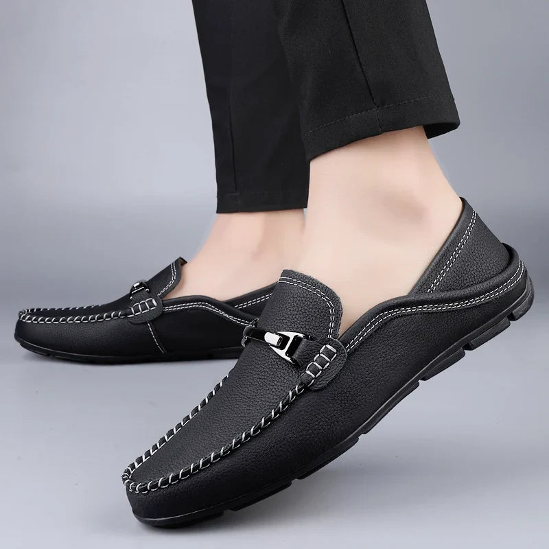 Oliver | Men's Slip-On Loafers | Metal Buckle · Eltrendio
