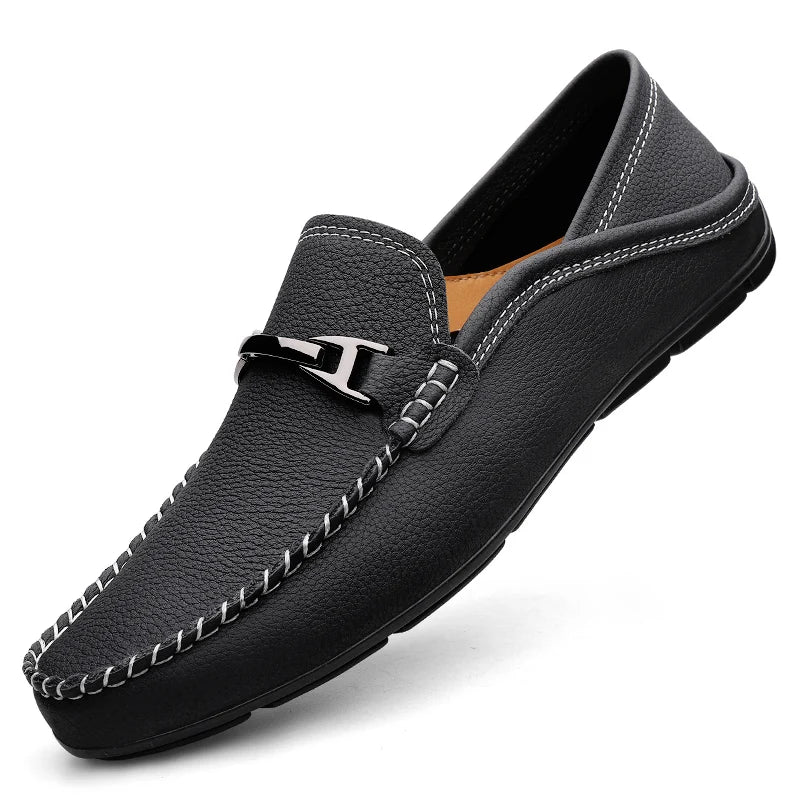 Oliver | Men's Slip-On Loafers | Metal Buckle · Eltrendio