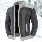 Oliver | Men's Stand Collar Cardigan | Fleece-Lined · Eltrendio