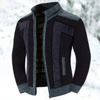 Oliver | Men's Stand Collar Cardigan | Fleece-Lined · Eltrendio