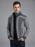 Oliver | Men's Stand Collar Cardigan | Fleece-Lined-Eltrendio