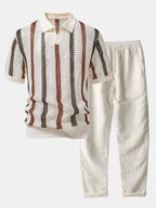 Oliver | Men's Striped Polo Set | Crochet Knit · Eltrendio