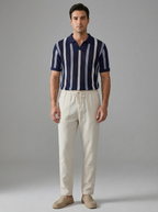 Oliver | Men's Striped Polo Set | Crochet Knit-Eltrendio