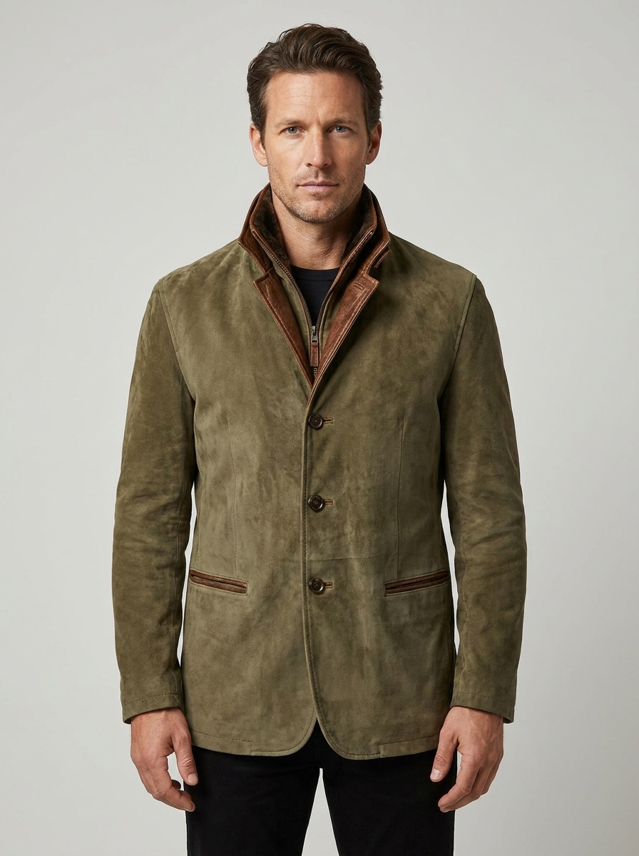 Luca | Men's Tailored Jacket | Suede-Eltrendio
