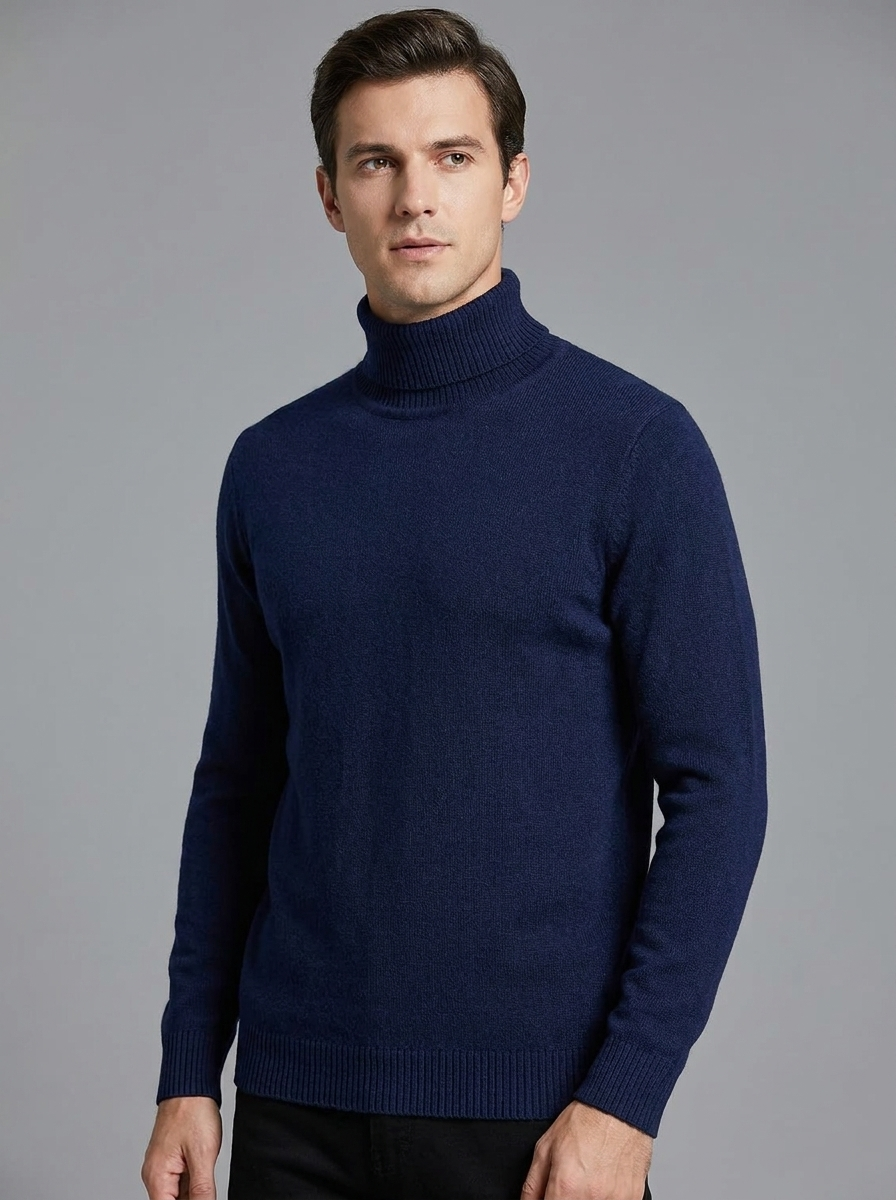 Theodore | Men's Turtleneck Jumper | Ribbed Knit-Eltrendio