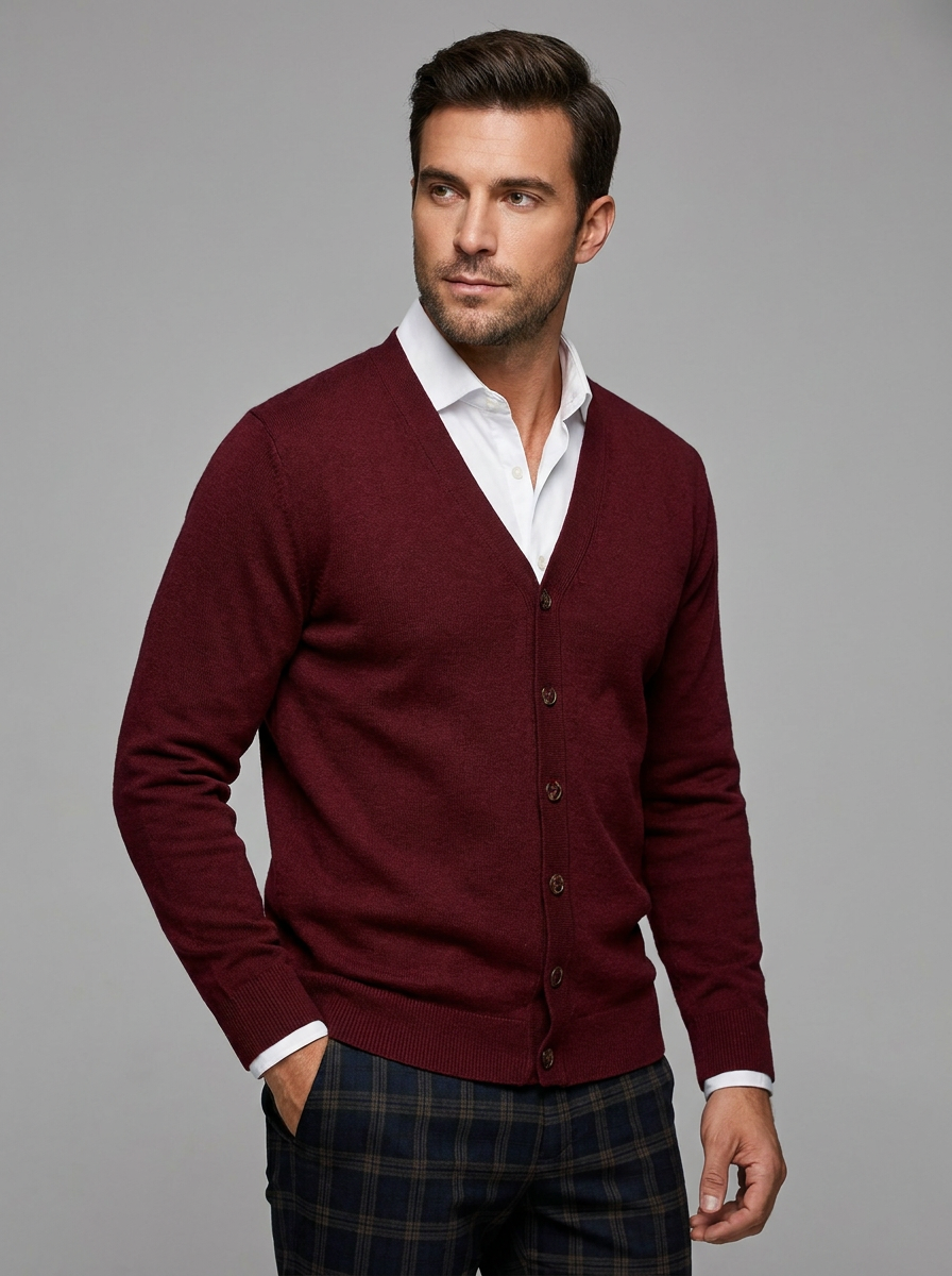 Ethan | Men's V-Neck Cardigan | Button-Up Knit-Eltrendio