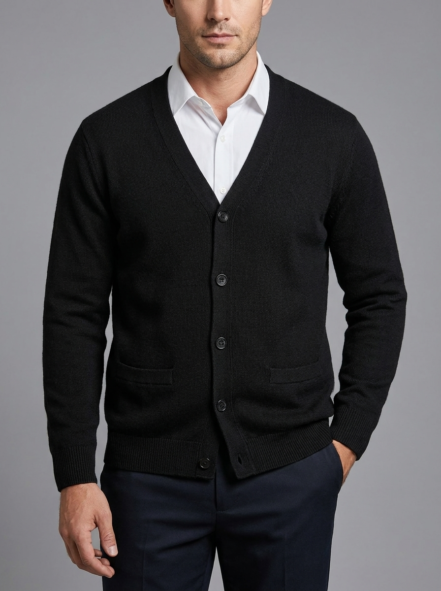 Ethan | Men's V-Neck Cardigan | Button-Up Knit-Eltrendio