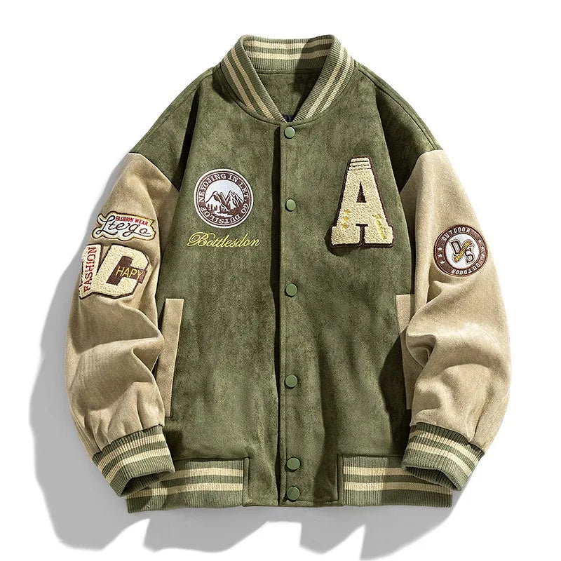 Oliver | Men's Varsity Jacket | Embroidered Patches · Eltrendio