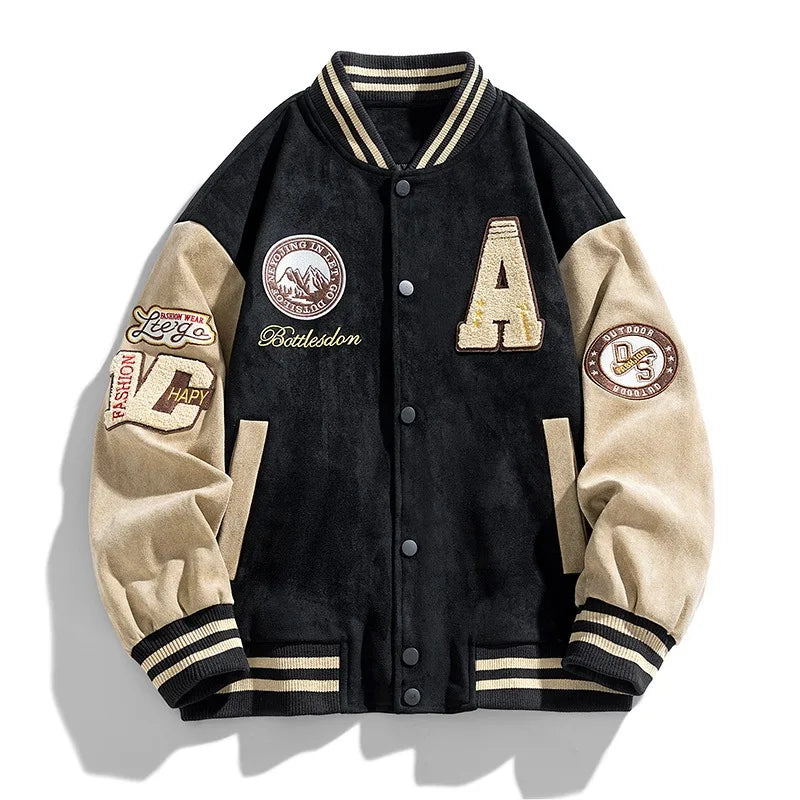 Oliver | Men's Varsity Jacket | Embroidered Patches · Eltrendio