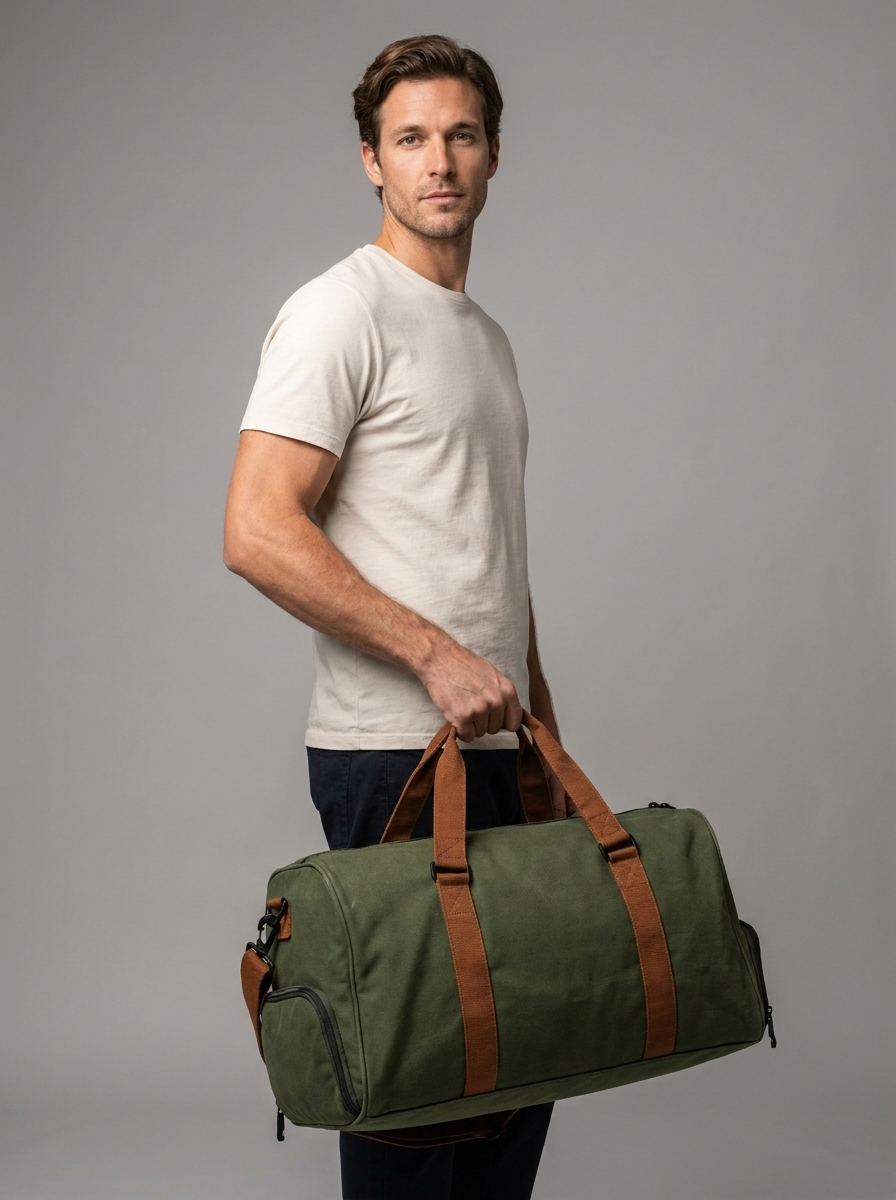 Henry | Men's Weekend Holdall | Canvas Travel Bag-Eltrendio