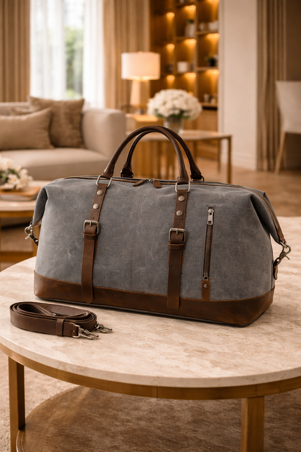 Oliver | Men's Weekender Holdall | Canvas Leather-Trim · Eltrendio