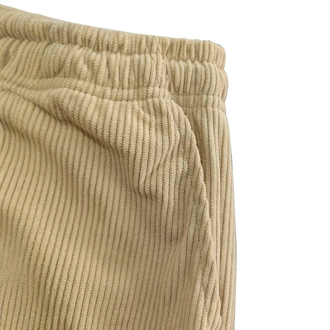 Oliver | Men's Wide-Leg Corduroy Trousers | Drawstring Waist · Eltrendio