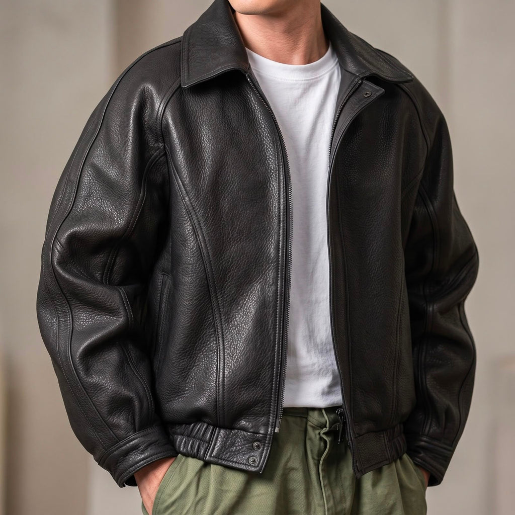 Oliver | Men's Zip Jacket | Leather · Eltrendio