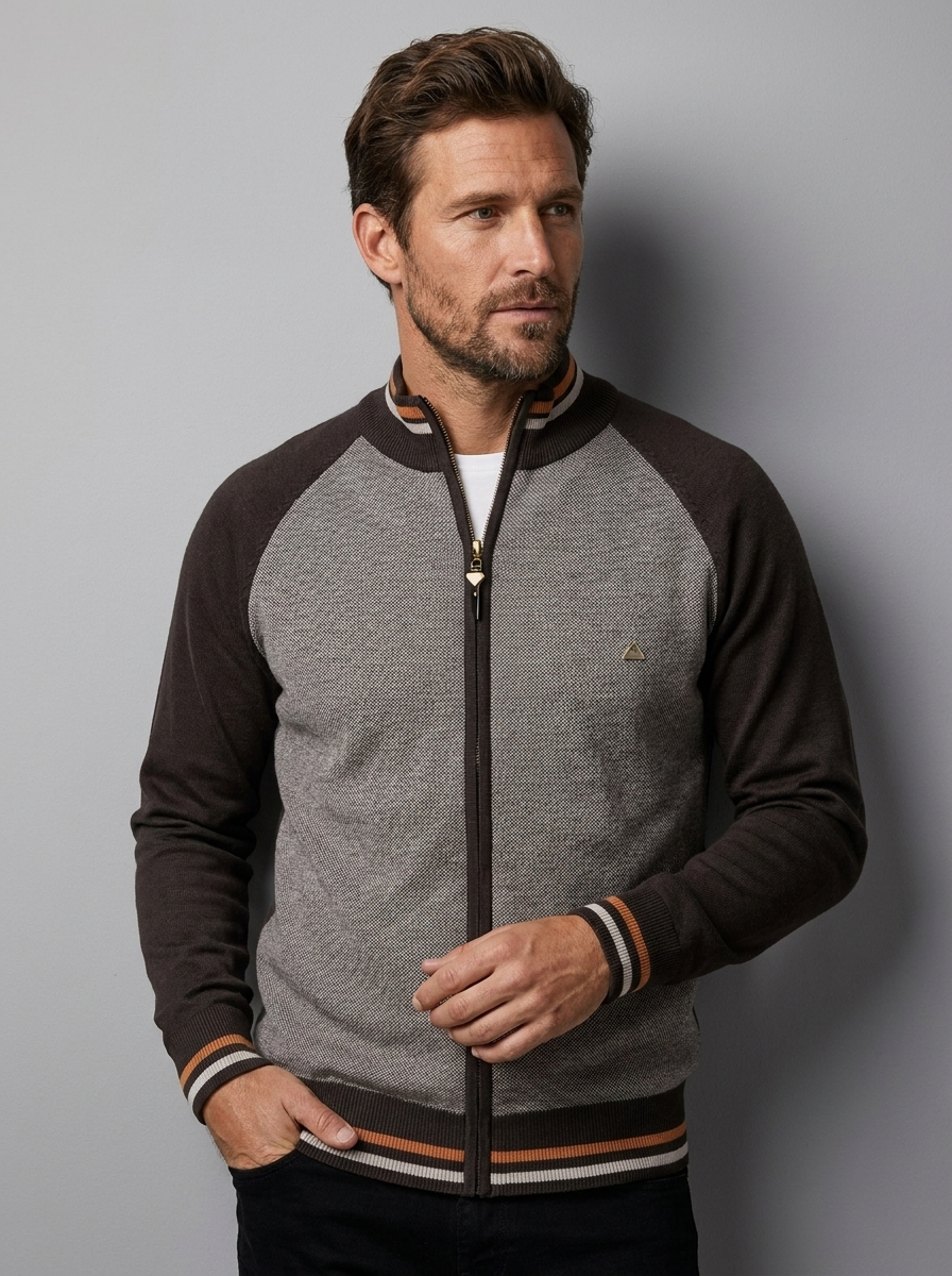 Oliver | Men's Zip-Up Cardigan | Cotton Knit-Eltrendio