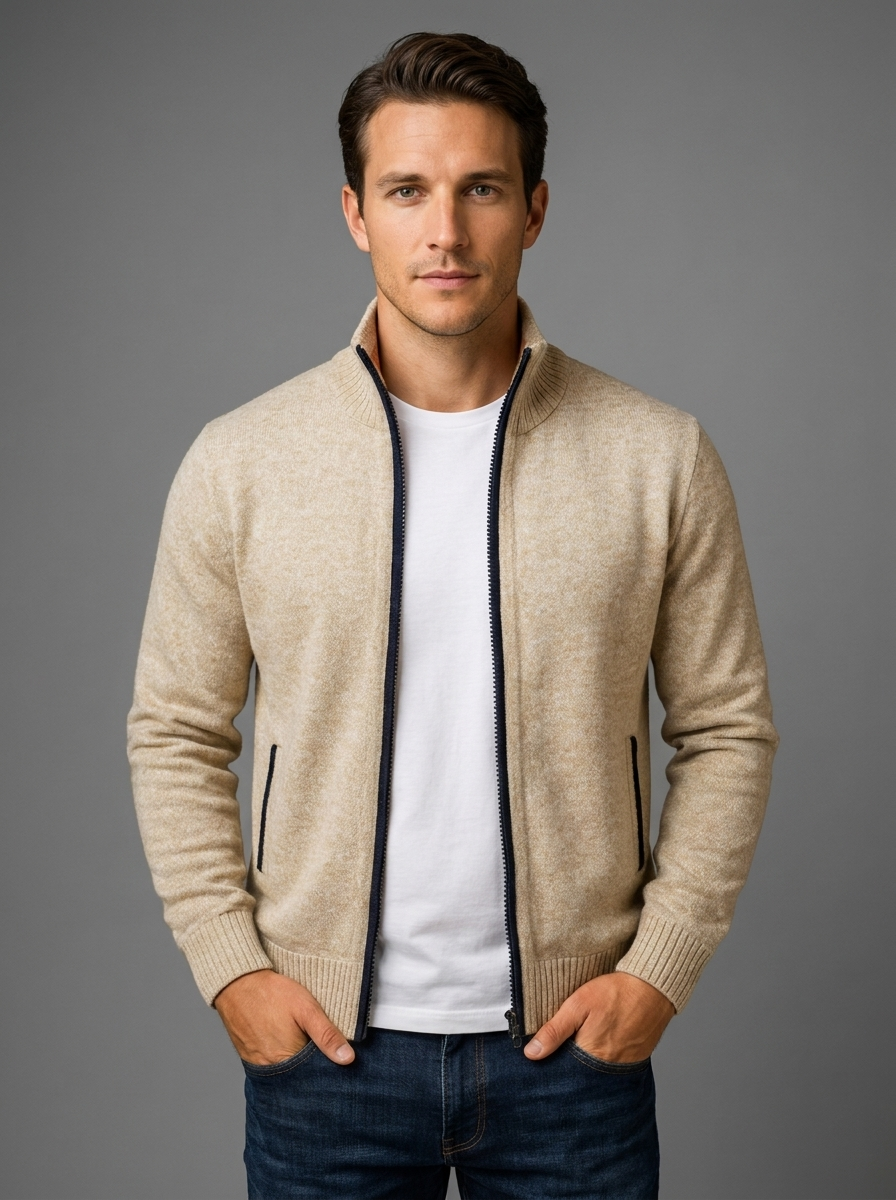 Oakley | Men's Zip-Up Cardigan | Knitted-Eltrendio