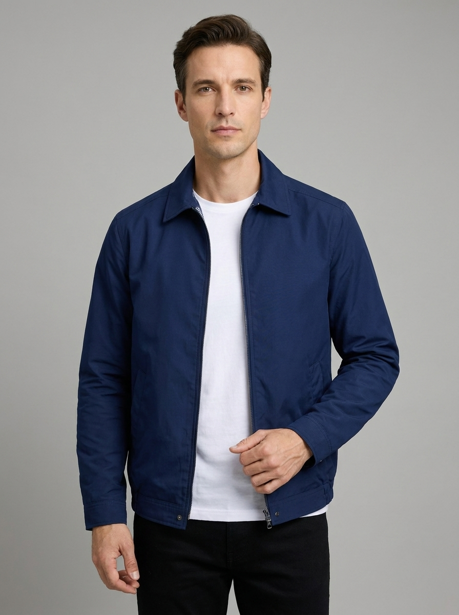 Charlie | Men's Zip-Up Harrington Jacket | Collared-Eltrendio