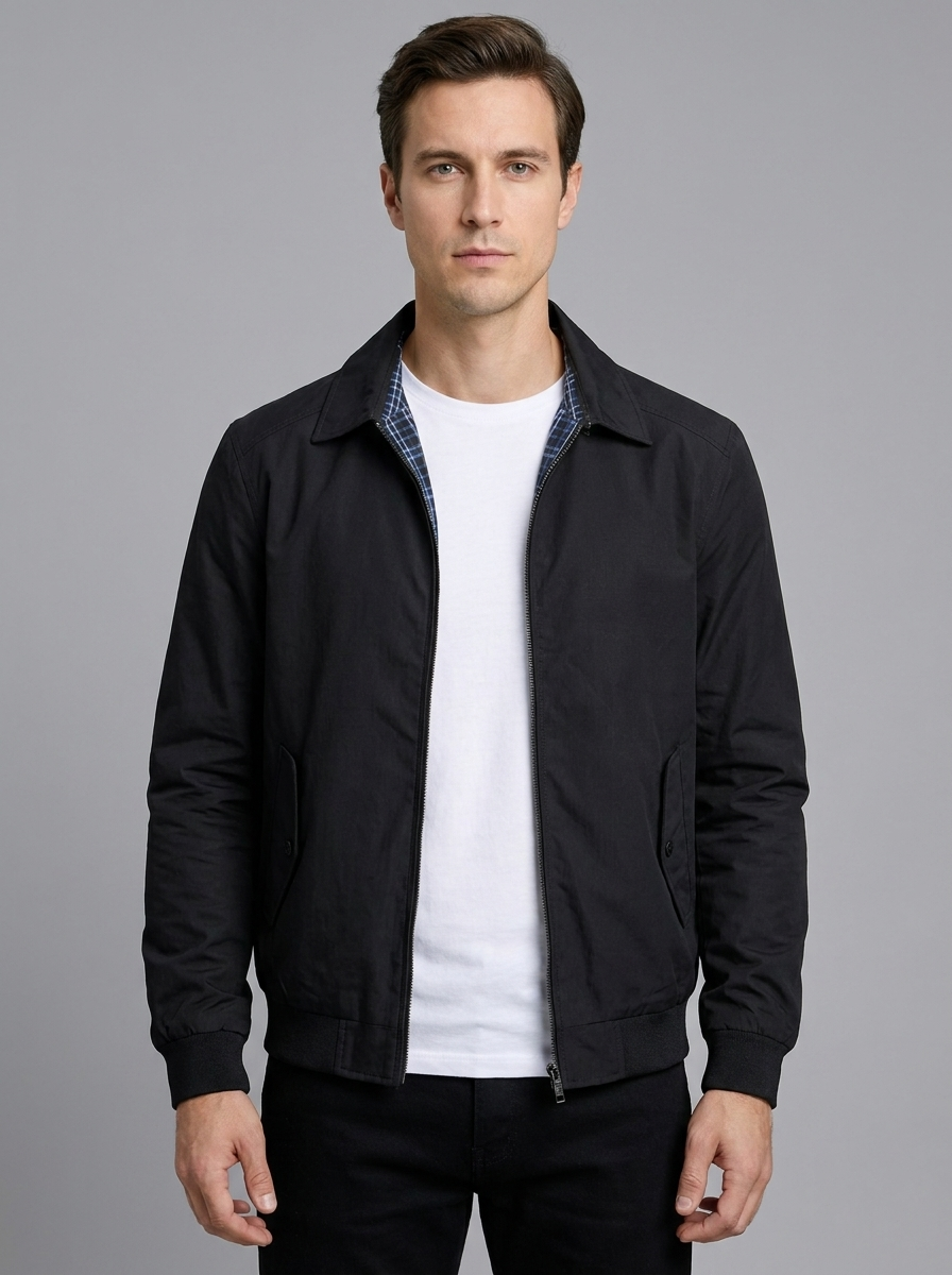 Charlie | Men's Zip-Up Harrington Jacket | Collared-Eltrendio