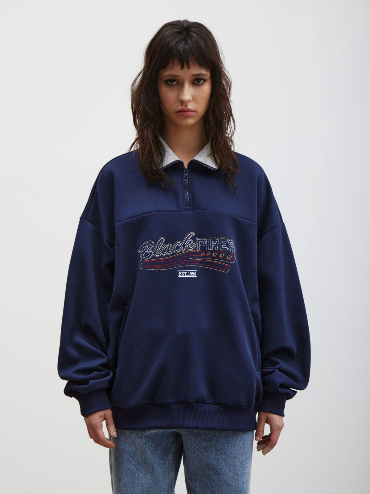 Oliver | Unisex Half-Zip Sweatshirt | Collared · Eltrendio